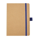 Recycled paper notebook with pen holder, A5 lined blue colour