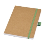 Recycled paper notebook with pen holder, A5 lined green colour