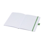 Recycled paper notebook with pen holder, A5 lined green colour