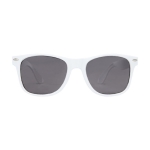 Recycled plastic sunglasses with smoky UV400 lenses white colour