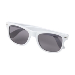 Recycled plastic sunglasses with smoky UV400 lenses white colour