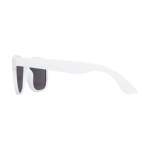 Recycled plastic sunglasses with smoky UV400 lenses white colour