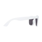 Recycled plastic sunglasses with smoky UV400 lenses white colour