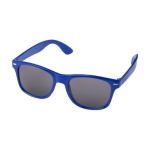 Recycled plastic sunglasses with smoky UV400 lenses royal blue colour