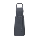 Cotton and polyester apron with adjustable strap, 240 g/m² dark grey colour