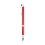 Recycled aluminium pen with glossy finish and black ink red colour