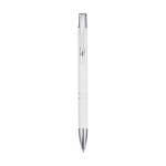 Recycled aluminium pen with glossy finish and black ink white colour