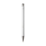 Recycled aluminium pen with glossy finish and black ink white colour