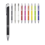 Recycled aluminium pen with glossy finish and black ink white colour