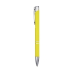 Recycled aluminium pen with glossy finish and black ink yellow colour