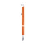 Recycled aluminium pen with glossy finish and black ink orange colour