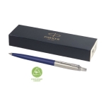 Elegant recycled pen with blue ink refill, Parker Jotter navy-blue colour