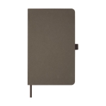 Eco-friendly materials notebook with hardcover, A5 lined brown colour