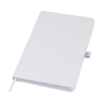 Eco-friendly materials notebook with hardcover, A5 lined white colour