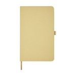 Eco-friendly materials notebook with hardcover, A5 lined light brown colour