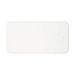 Lightweight and thin power bank with two outputs, 4,000 mAh white colour