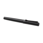 Recycled aluminium pen with matte finish and black ink black colour