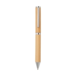 Bamboo pen and rollerball set with copper accents, black ink natural colour