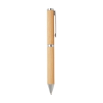 Bamboo pen and rollerball set with copper accents, black ink natural colour