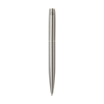 Recycled stainless steel pen and rollerball set, black ink silver colour