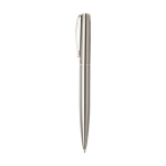 Recycled stainless steel pen and rollerball set, black ink silver colour