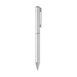 Aluminium pen and rollerball set with chrome details, black ink silver colour