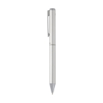 Aluminium pen and rollerball set with chrome details, black ink silver colour