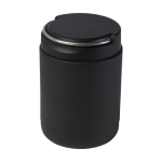 Recycled stainless steel thermal lunch box with handle, 500 ml black colour