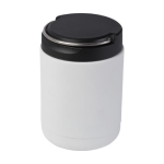 Recycled stainless steel thermal lunch box with handle, 500 ml white colour