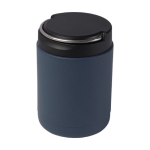 Recycled stainless steel thermal lunch box with handle, 500 ml dark blue colour