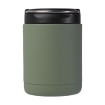 Recycled stainless steel thermal lunch box with handle, 500 ml military green colour