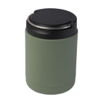 Recycled stainless steel thermal lunch box with handle, 500 ml military green colour