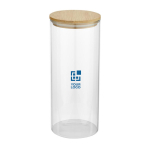 Large glass food jar with bamboo lid, 940 ml