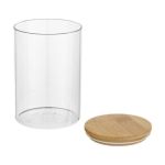 Medium glass food jar with bamboo lid, 550 ml natural colour