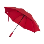 Automatic pongee umbrella made from recycled material, 8 panels, Ø85 red colour