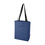 Versatile recycled cotton GRS bag with laptop pocket, 15'' navy-blue colour