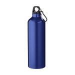 Recycled aluminium bottle with matte finish and carabiner, 770 ml blue colour