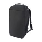 Water-resistant recycled sports backpack with multiple pockets black colour