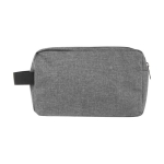 Recycled polyester travel toiletry bag with large compartment grey colour