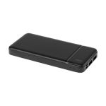 Recycled plastic power bank with fast charging, 10,000 mAh black colour