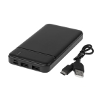 Recycled plastic power bank with fast charging, 10,000 mAh black colour