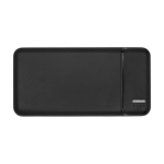 Recycled plastic power bank with long-lasting charge, 20,000 mAh black colour