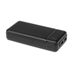 Recycled plastic power bank with long-lasting charge, 20,000 mAh black colour