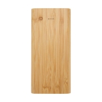 Bamboo power bank with LED and touch button, 10,000 mAh natural colour