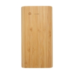 Bamboo power bank with LED and touch button, 20,000 mAh natural colour