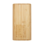 Bamboo power bank with LED and touch button, 20,000 mAh natural colour