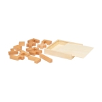 Beechwood puzzle with 14 pieces in a sliding box natural colour