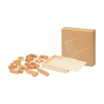 Beechwood puzzle with 14 pieces in a sliding box natural colour