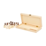 Chess set in a case with wooden pieces natural colour