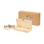 Chess set in a case with wooden pieces natural colour